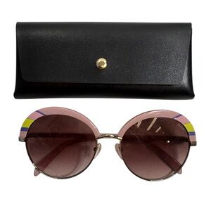 PUCCI Round Pink Gradient Sunglasses with Case $249 Retail